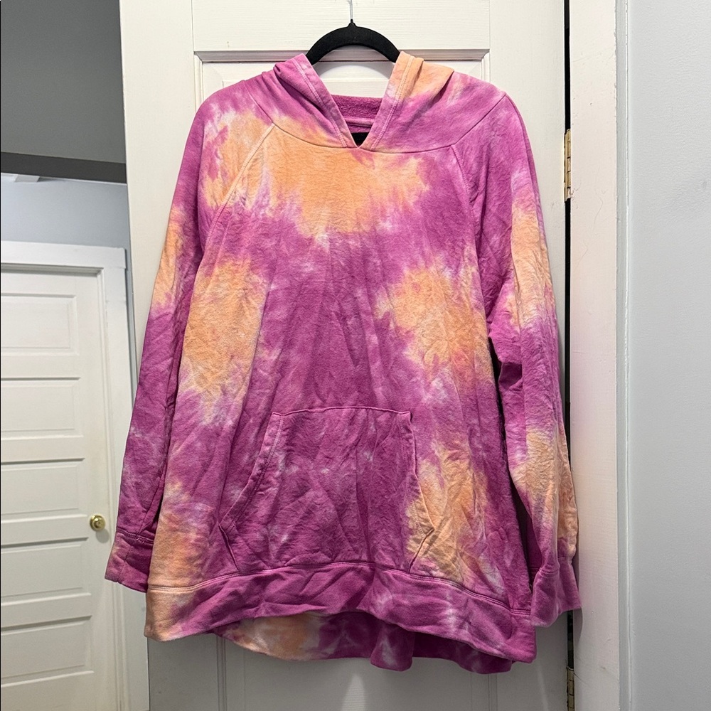 Livi Active Pink and Orange Tie-Dye Hoodie, size 26/28